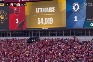 切爾西1-3弗拉門戈的比賽，共吸引54019名球迷現(xiàn)場(chǎng)觀賽