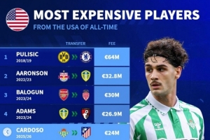 美國球員轉(zhuǎn)會費榜：普利西奇6400萬居首，麥肯尼、卡爾多索在列