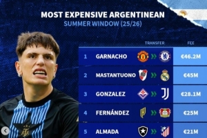今夏阿根廷球員轉(zhuǎn)會費(fèi)榜：加納喬壓馬斯坦托諾居首，阿爾馬達(dá)在列