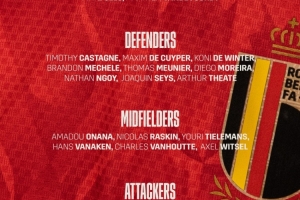 比利時大名單：庫爾圖瓦領銜，多庫、特羅薩德、薩勒馬科爾斯入選