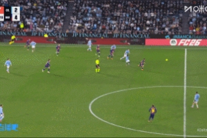 可惜啊！費爾明前場壓迫對方中衛(wèi)搶出機會，亞馬爾單刀打門中柱