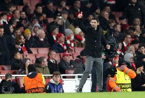 阿爾特塔：凱塞多被罰下后，我們顯然希望能掌控比賽，但沒能做到