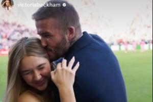 吧友們看著長大！邁阿密奪冠現場貝克漢姆親14歲小七，女大十八變