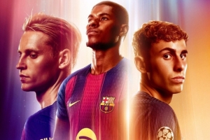 巴薩發(fā)布對陣法蘭克福海報：拉什福德、德容、費爾明出鏡