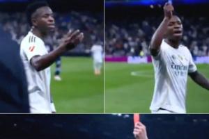 維尼修斯諷刺裁判“多出點(diǎn)紅牌”，貝林被拍到怒噴四官“白癡”