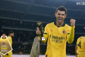 替補(bǔ)登場梅開二度！官方：普利西奇當(dāng)選都靈2-3米蘭全場最佳球員