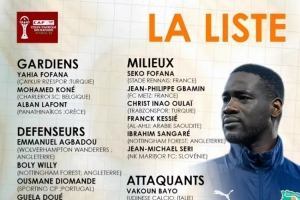 科特迪瓦非洲杯名單：阿瑪?shù)?、扎哈、凱西、阿萊在列