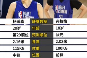 期待新賽季對(duì)決！16號(hào)秀楊瀚森和狀元弗拉格的各項(xiàng)對(duì)比~