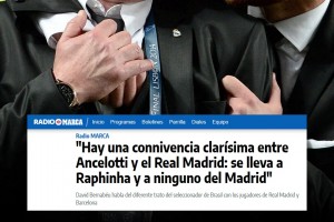 記者：安切洛蒂和皇馬之間存在勾結(jié)，征召拉菲卻不帶一個皇馬球員