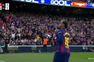 巴薩扳平！拉菲尼亞下底傳中，亞馬爾包抄冷靜推射破門